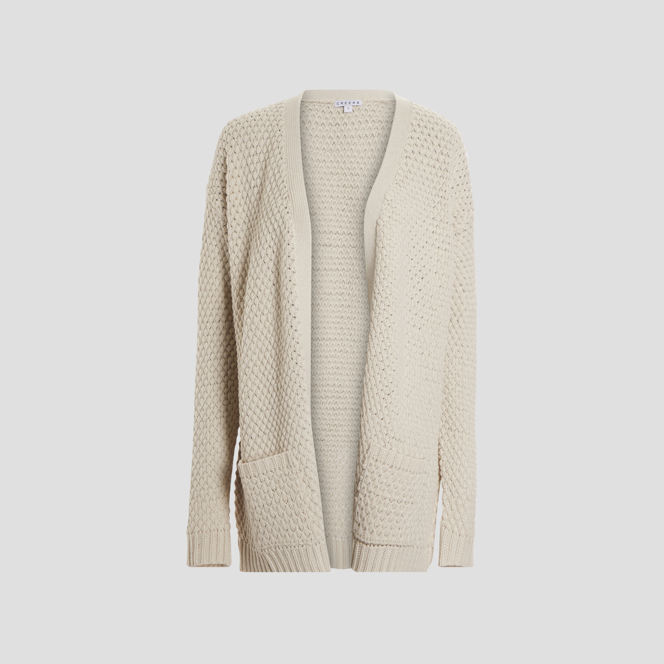 Gilet long manches longues ivoire femme | La Halle