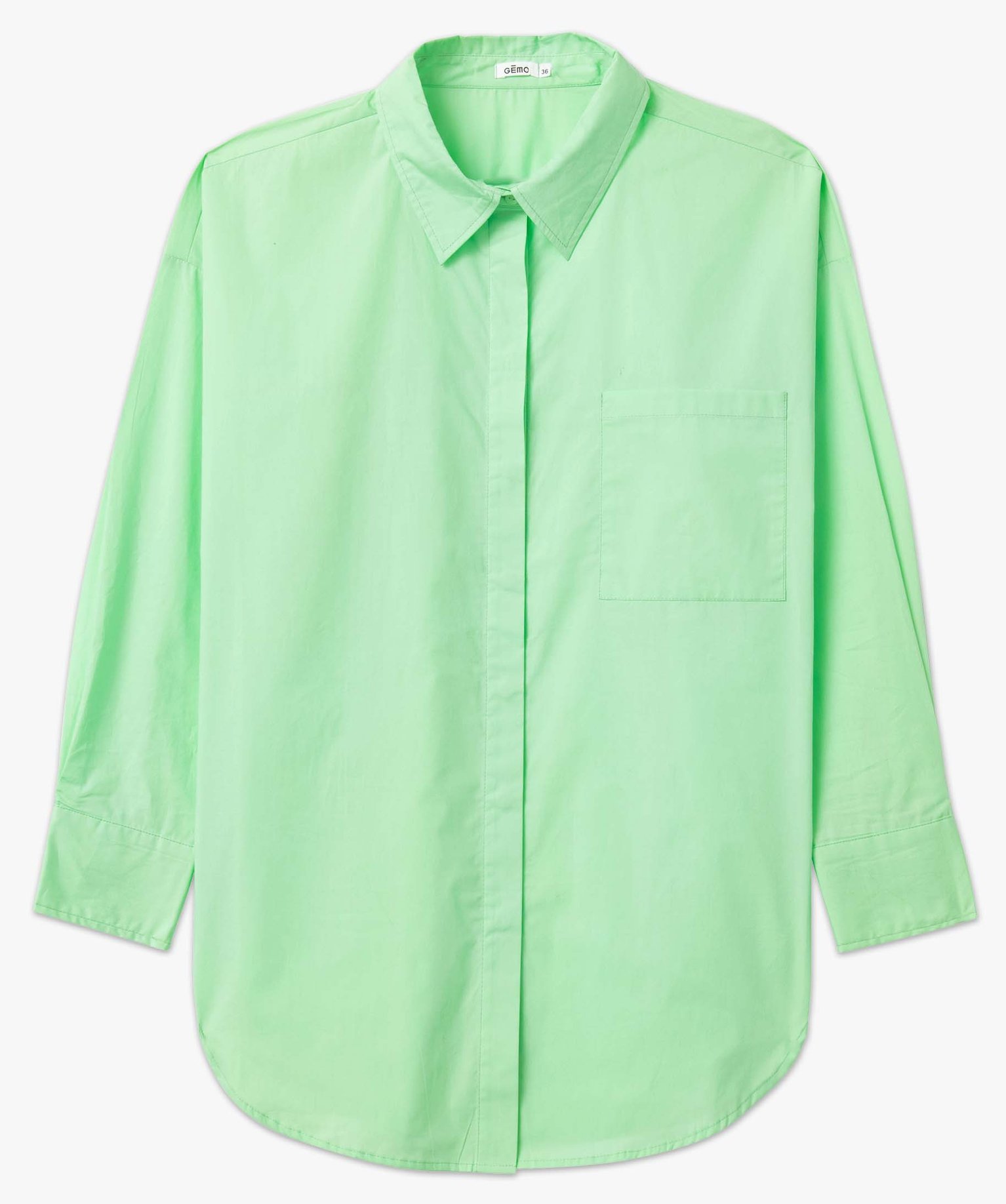 Chemise femme coupe oversize avec poche poitrine vert | GEMO