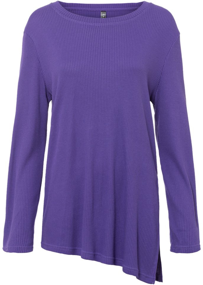 Shirt mit Struktureffekt und asymmetrischem Saum