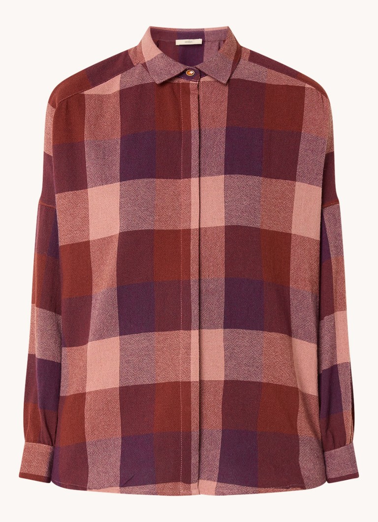 Sessùn Deliwool blouse in wool blend with checked design