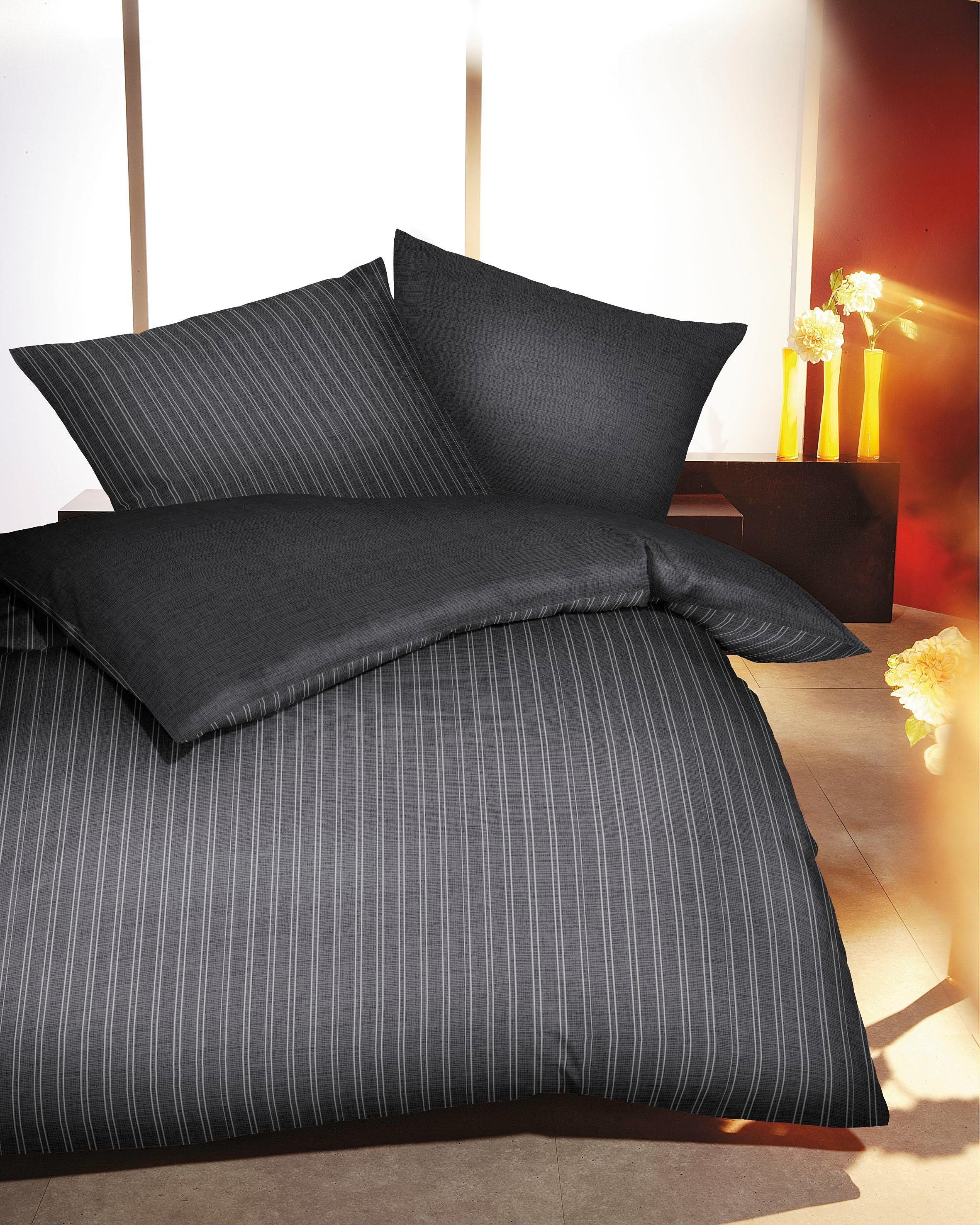 Wendebettwäsche Eternity Combo Bettwäsche, Satin mit seidigem Glanz, Streifen-Design, Kaeppel, Feinbiber, 2 teilig