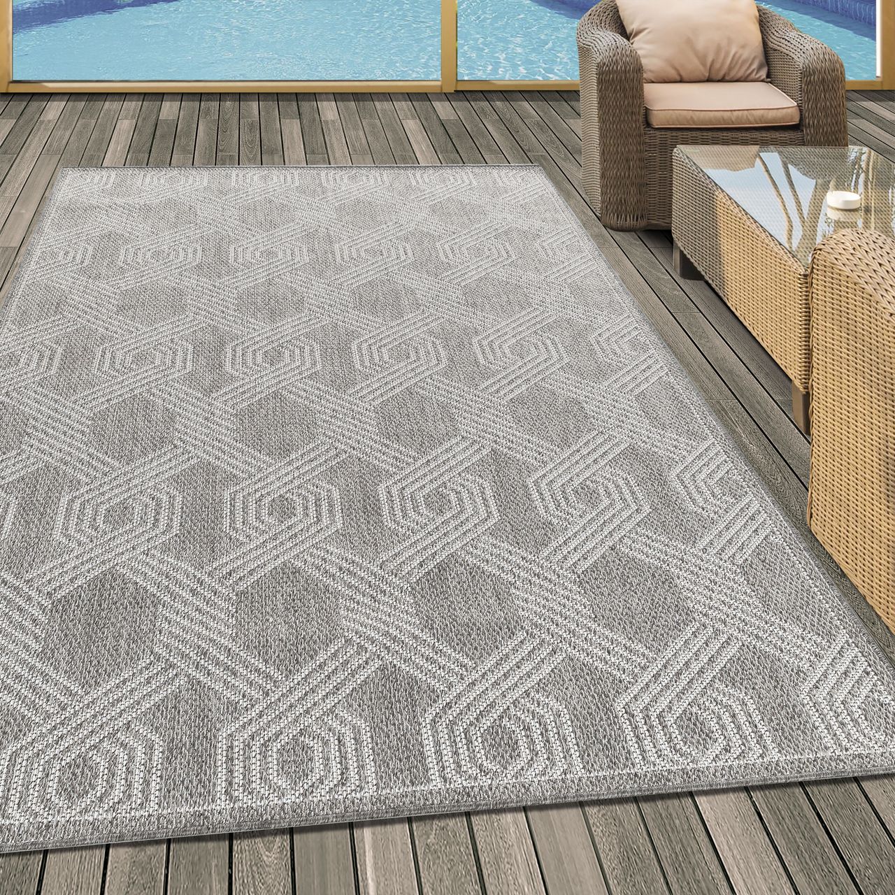 Ayyildiz Teppich, ARUBA 4904, GREY, 120 x 170 cm