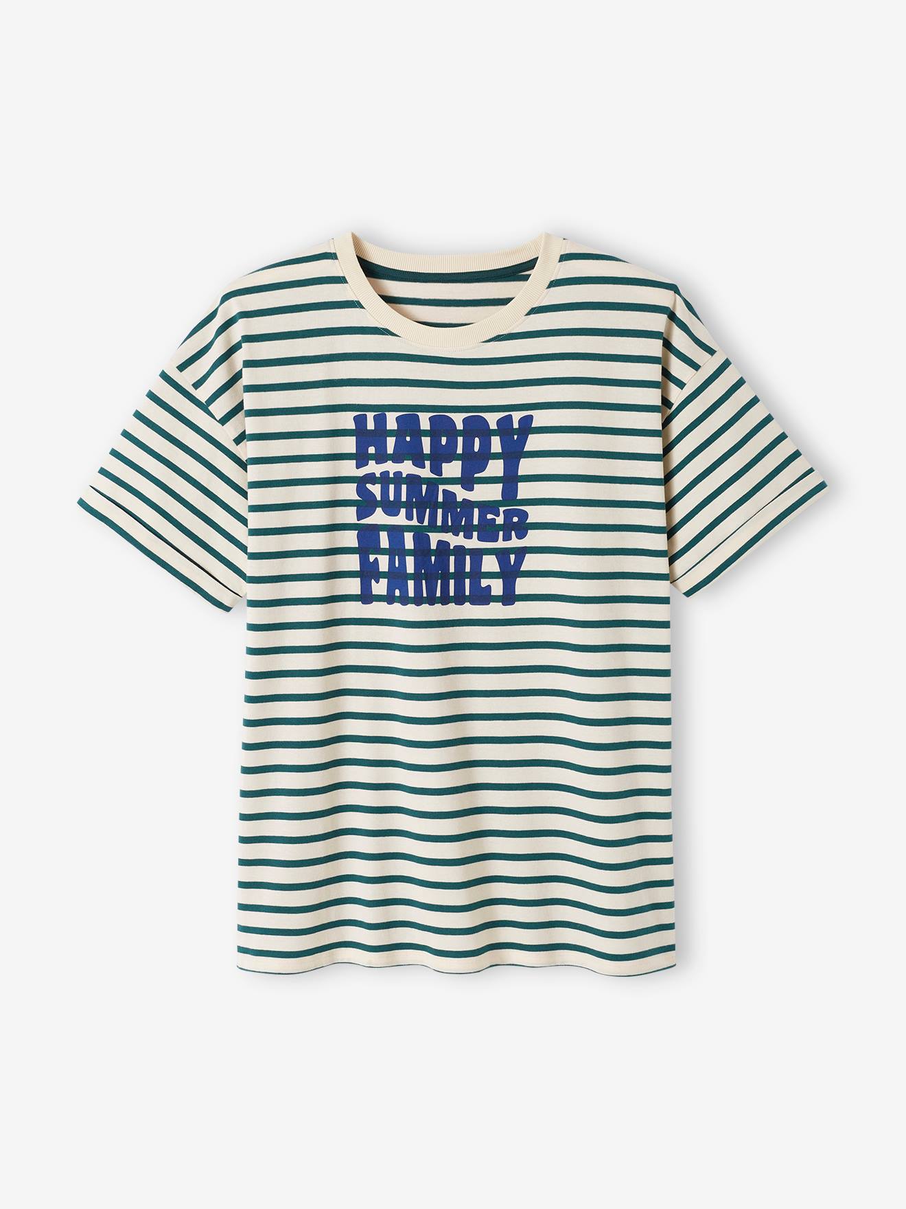 T-shirt mixte adulte capsule famille marin rayé vert
