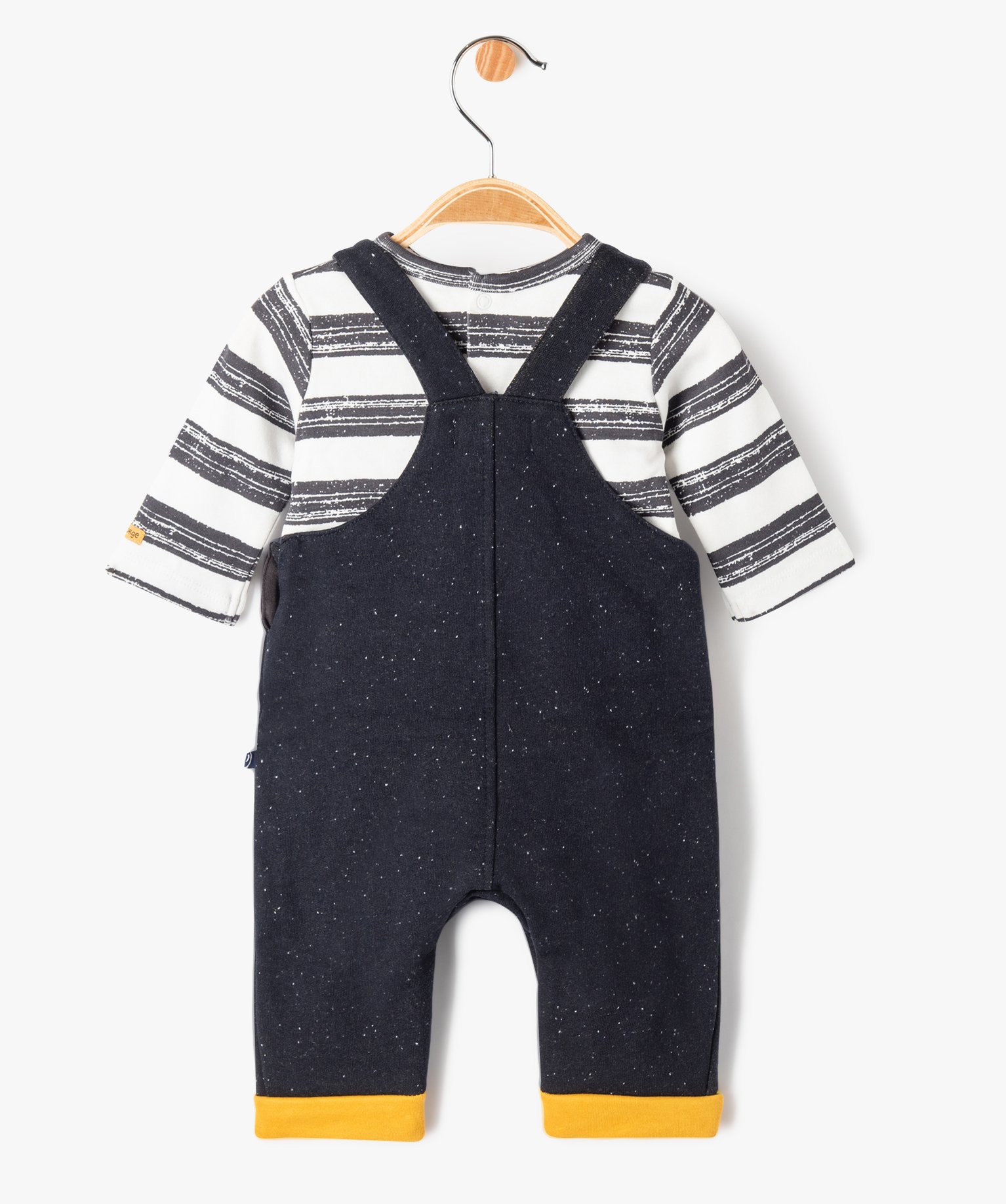 Ensemble bébé Garçon 2 pièces : tee-shirt + salopette - ... raye | GEMO