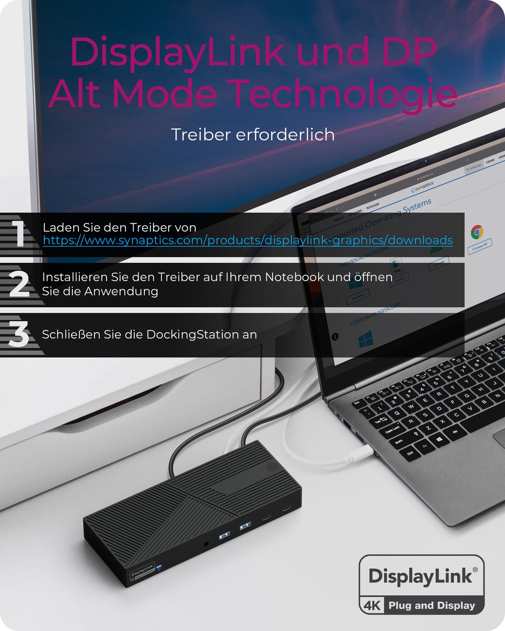 ICY BOX IB-DK2246AC, 11-in-1 Hybrid DockingStation mit dreifacher Videoausgabe