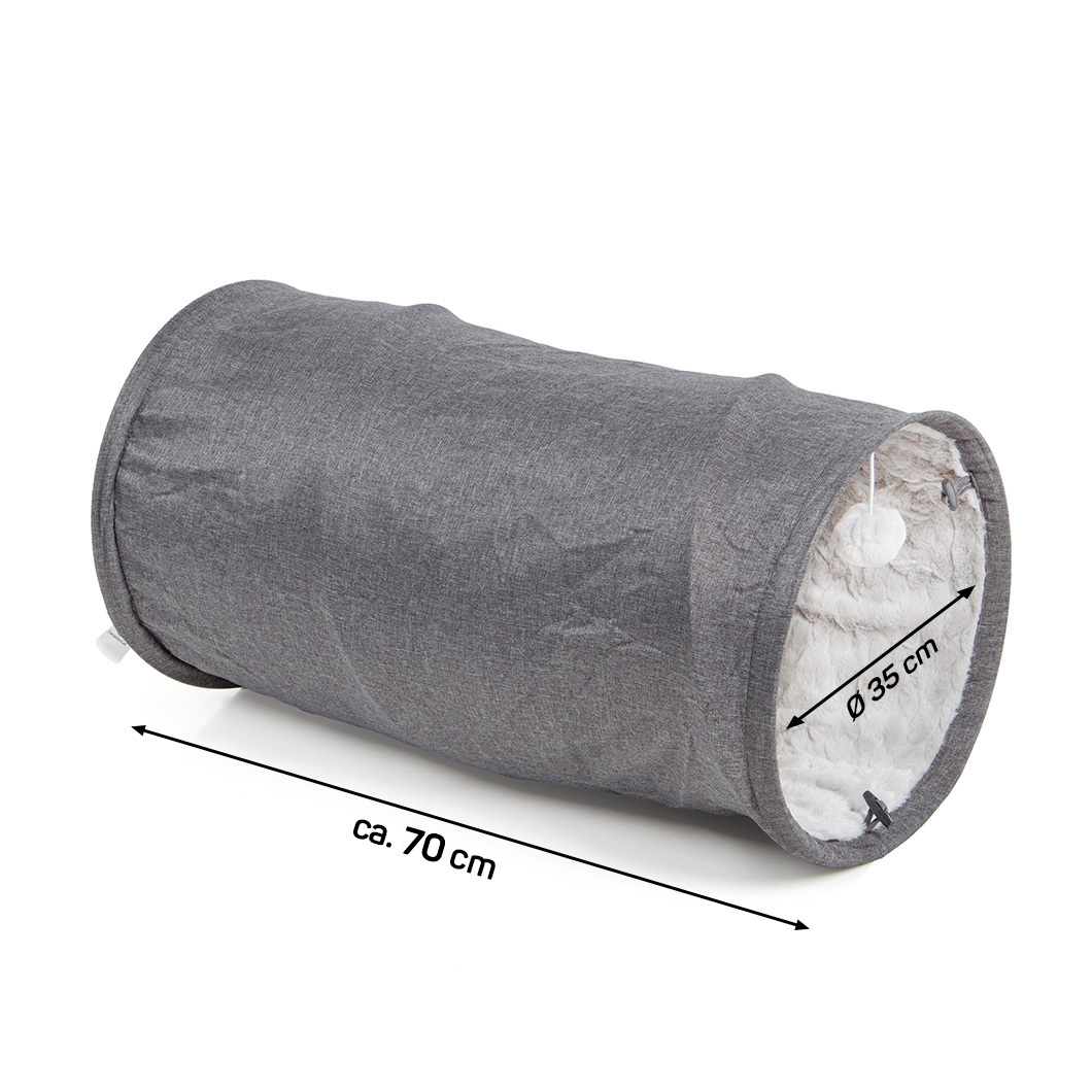 Canadian Cat Company Katzentunnel Canadian Cat Company Katzentunnel mit Kuschelfell grau