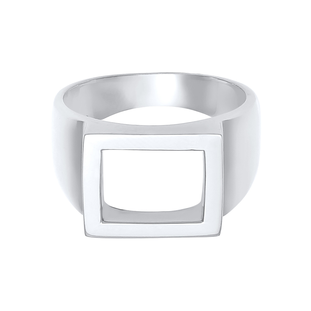 KUZZOI KUZZOI Bague Siegelring Herren Rechteckig 925 Silber Bague