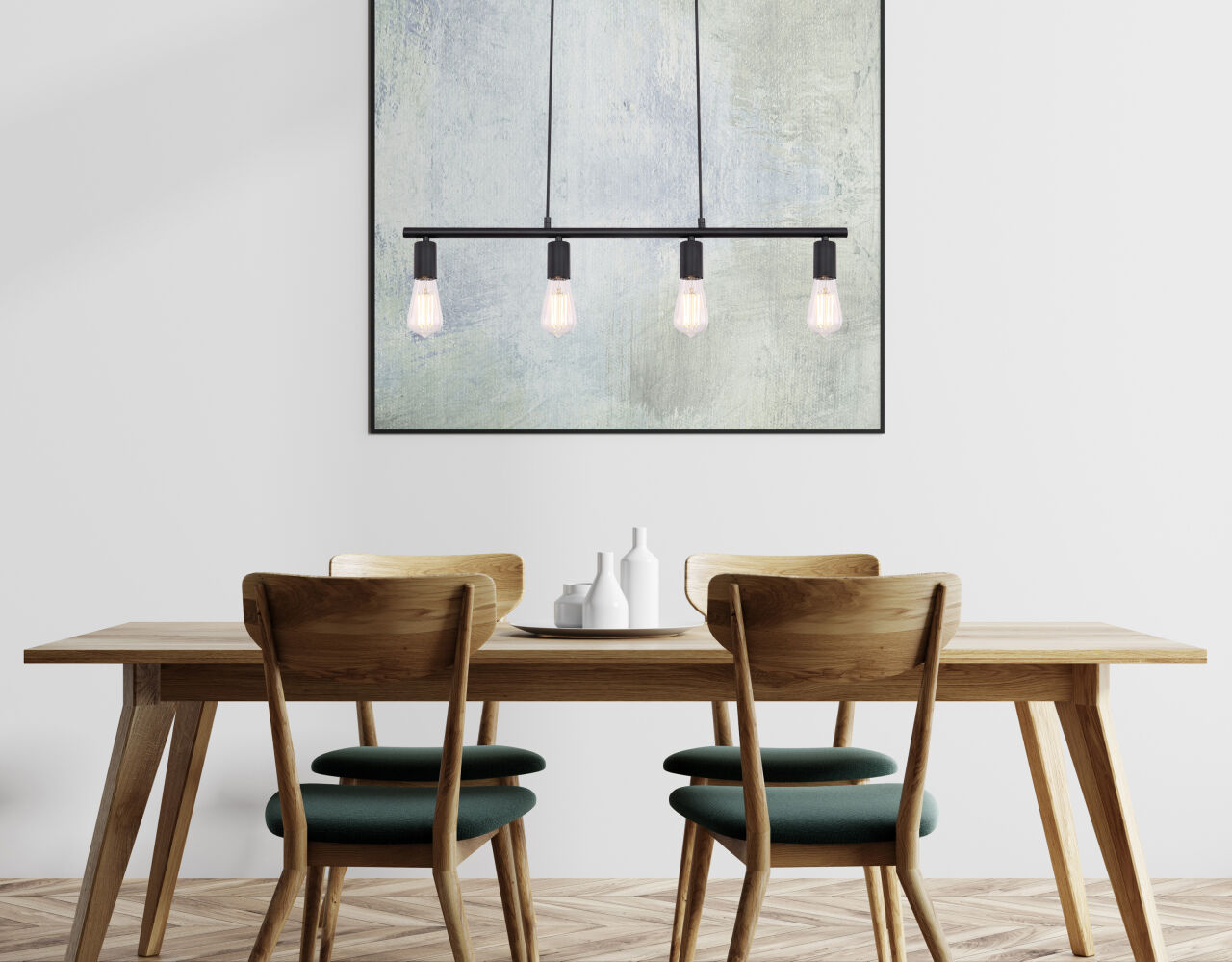 Globo Lighting - MARTHA - Hängeleuchte Metall schwarz, 4x E27