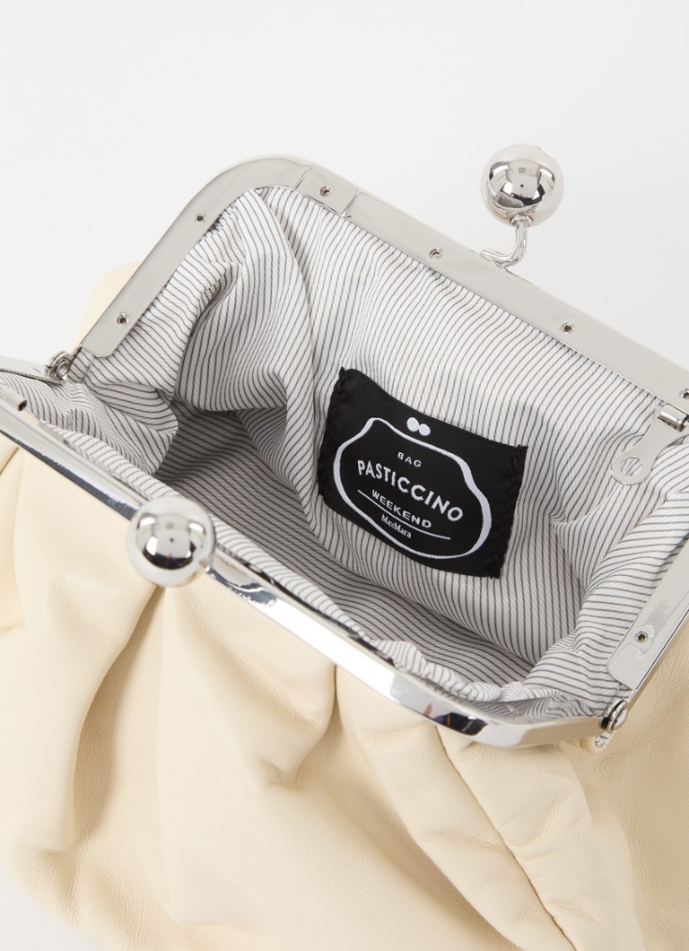 MaxMara Pasticcino Lederclutch mit abnehmbarem Schulterriemen