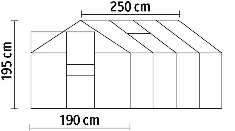 KONIFERA Gewächshaus Florenz, BxTxH: 190 x 253 x 195 cm, 4 mm Wandstärke