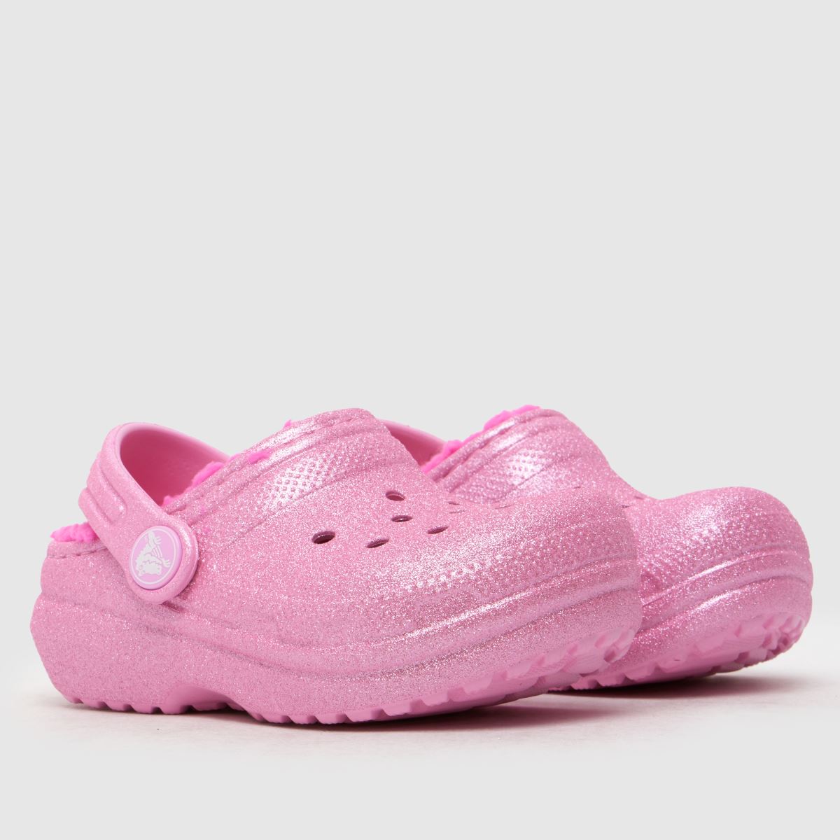 Crocs rózsaszín klasszikus bélelt csillámos klumpa lányoknak kisgyermek szandál