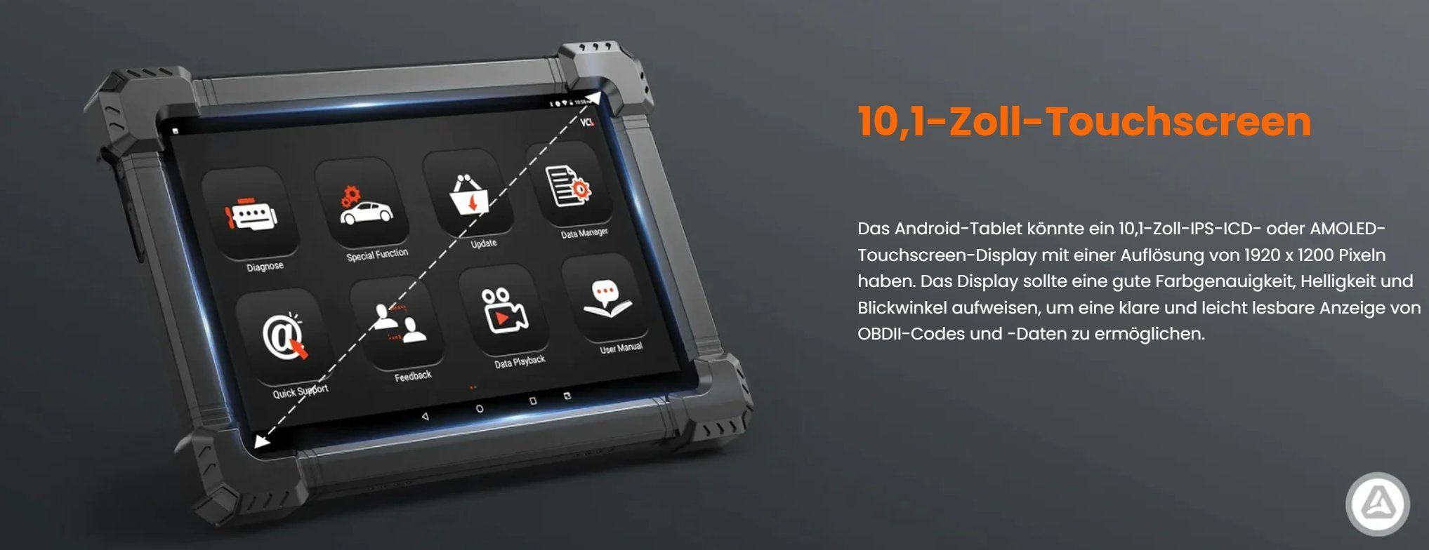 Brotos® Kfz-Diagnosegerät Auto-OBD2-Diagnose Tablet 980 Kfz-Bluetooth-Scan-Codeleser Kfz DIGITAL