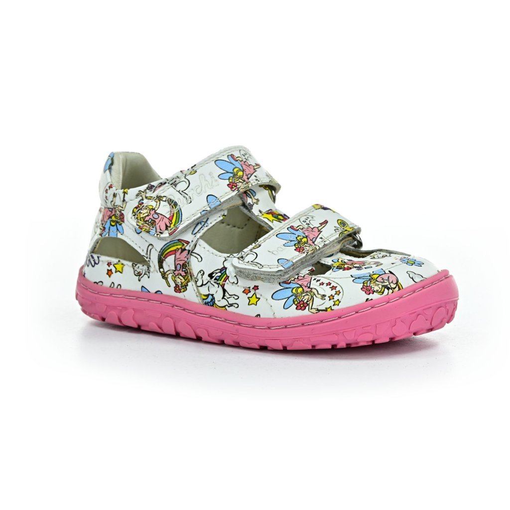 Lurchi Nando Nappa White-Pink Barfußsandalen