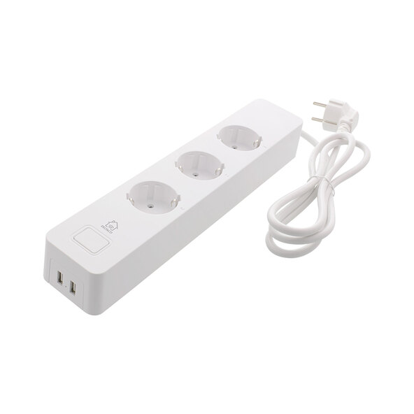 3-fach Steckdosenleiste mit 2 x USB