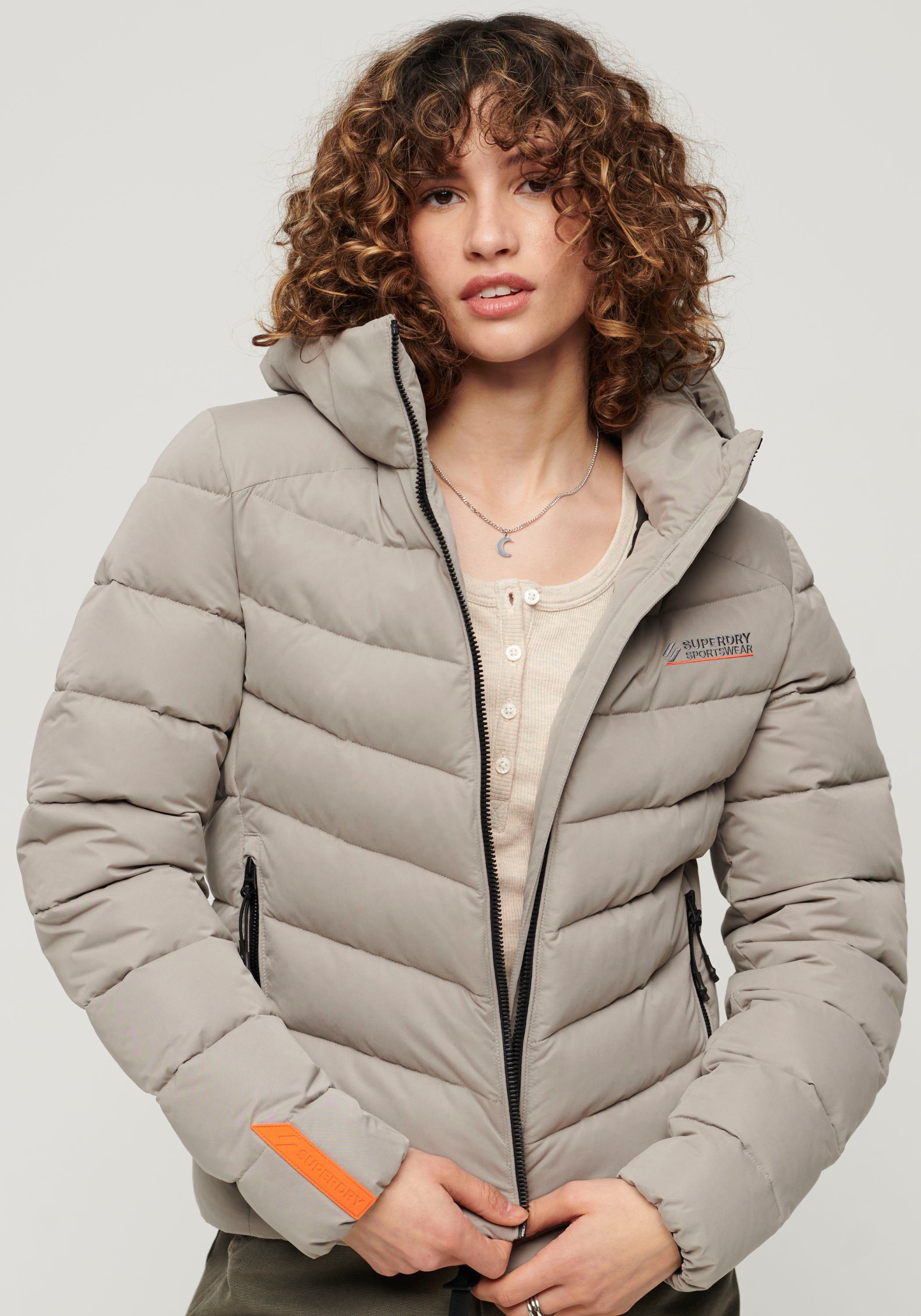 Superdry Steppjacke HOODED MICROFIBRE PADDED JKT