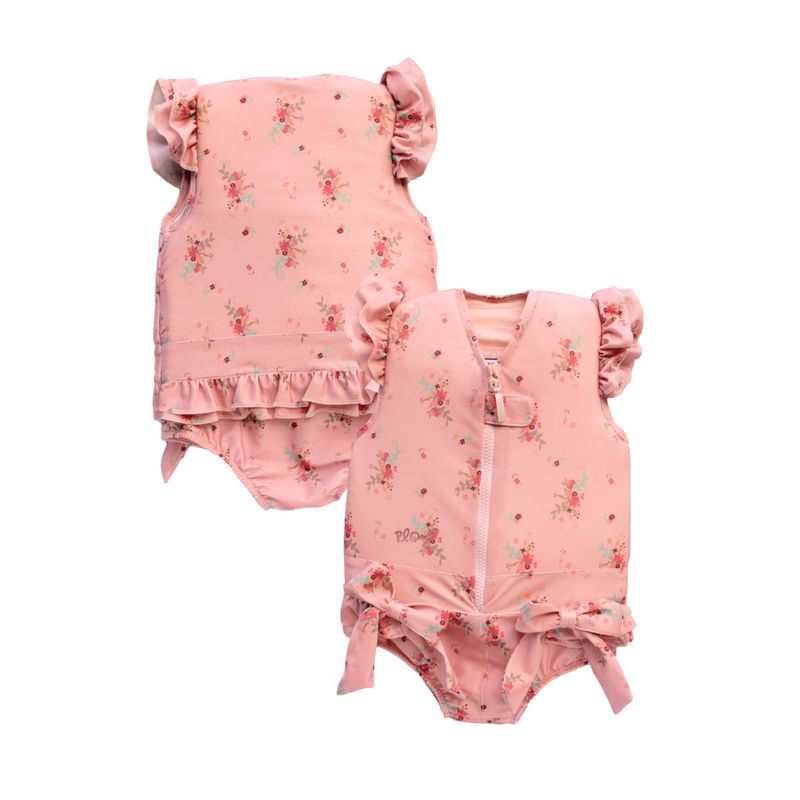Maillot de bain flottant : Fleurette Rose poudré
