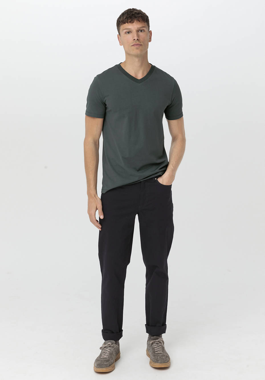 V-Shirt Regular aus reiner Bio-Baumwolle