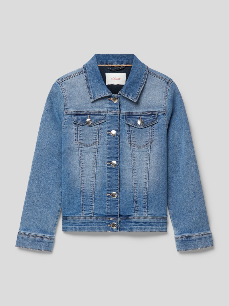 Jeansjacke mit Brusttaschen in blau
