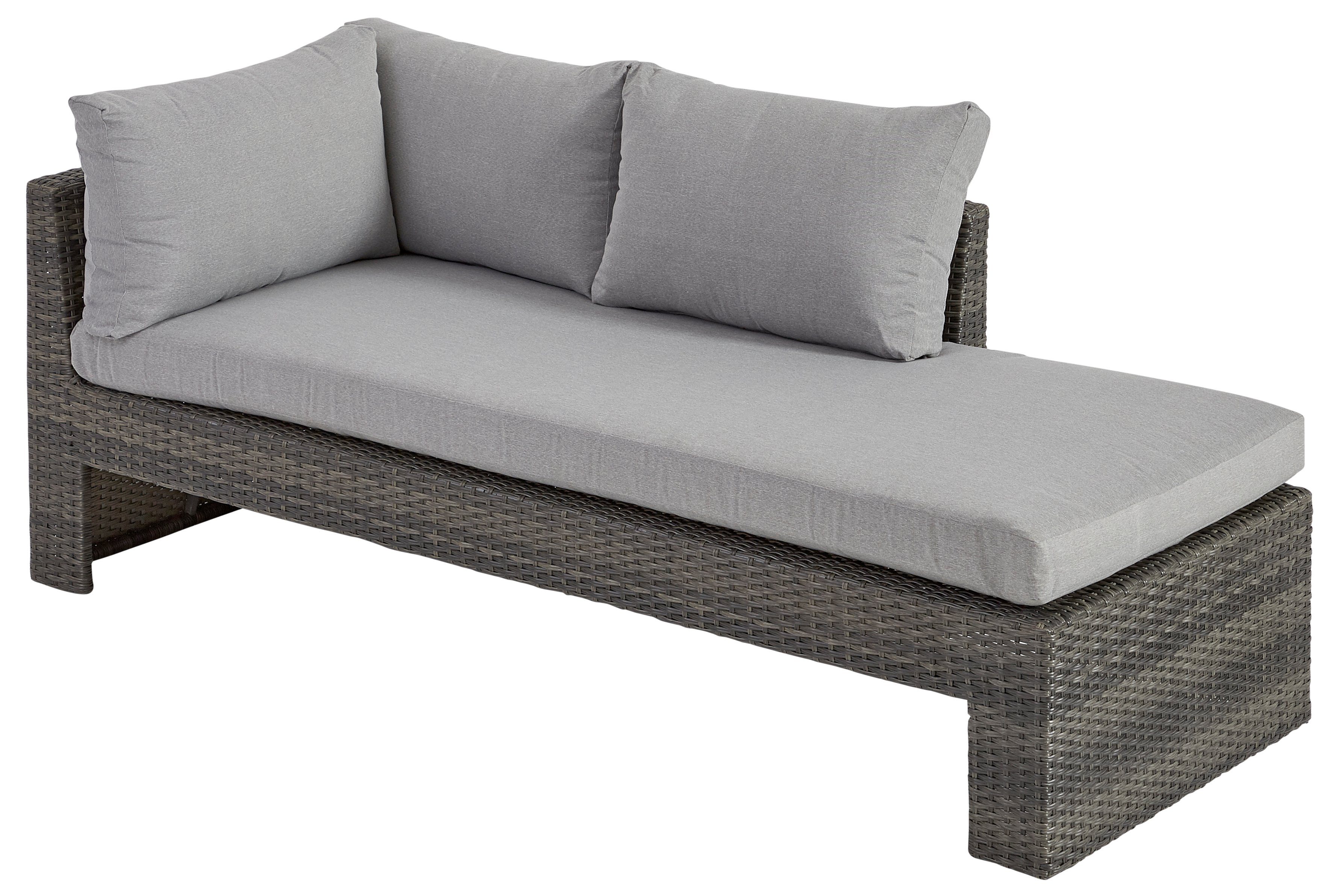 KONIFERA Gartenlounge-Set Parga, (Set, 4-tlg., 2x Sofa, 2x Tisch, Stahl, Polyrattan), verstellbares Kopfteil, inkl. Auflagen
