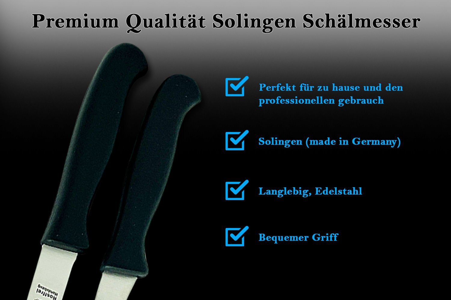 SMI Obstmesser 2 Stück Schälmesser Solingen Gemüsemesser Obstmesser gebogen / gerade