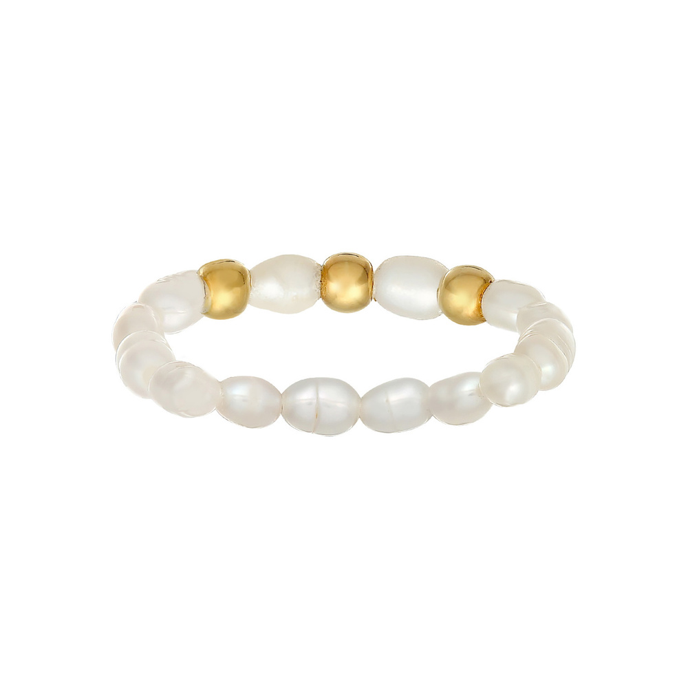 Elli Elli Bague Femmes Beads Tendance avec perles d'eau douce en argent sterling 925 p Bague