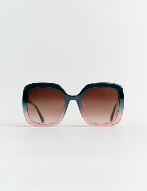 Kastige Sonnenbrille mit Dégradé-Optik