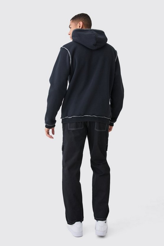 Lockere Hose mit Cargo-Taschen und Kontrast-Naht