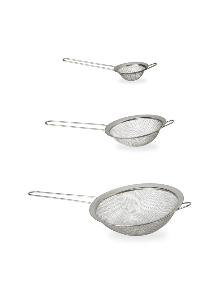 relaxdays 3x Küchensieb in Silber günstig kaufen onesize