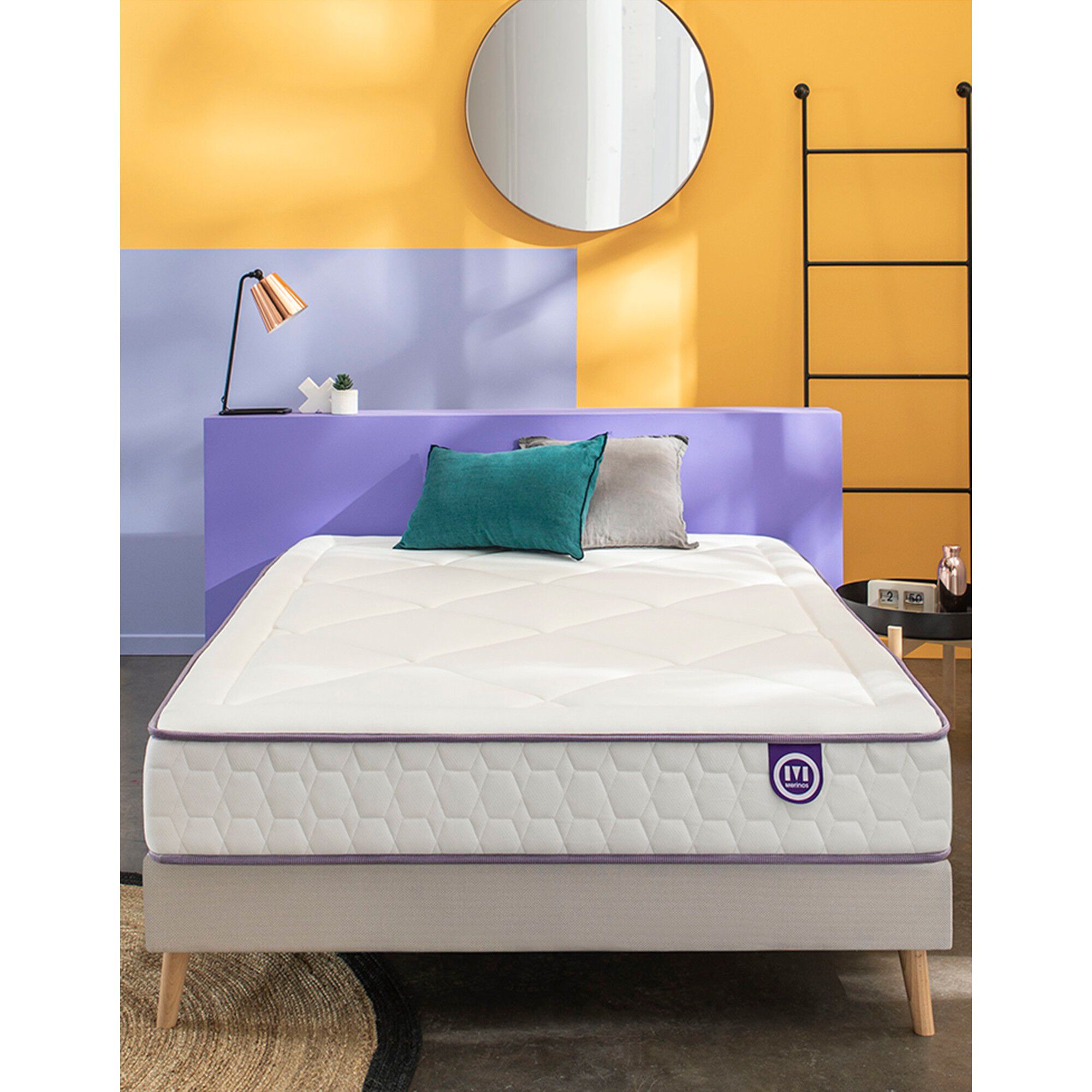 Matelas 651 ressorts + latex Mérinos 24 cm confort ferme