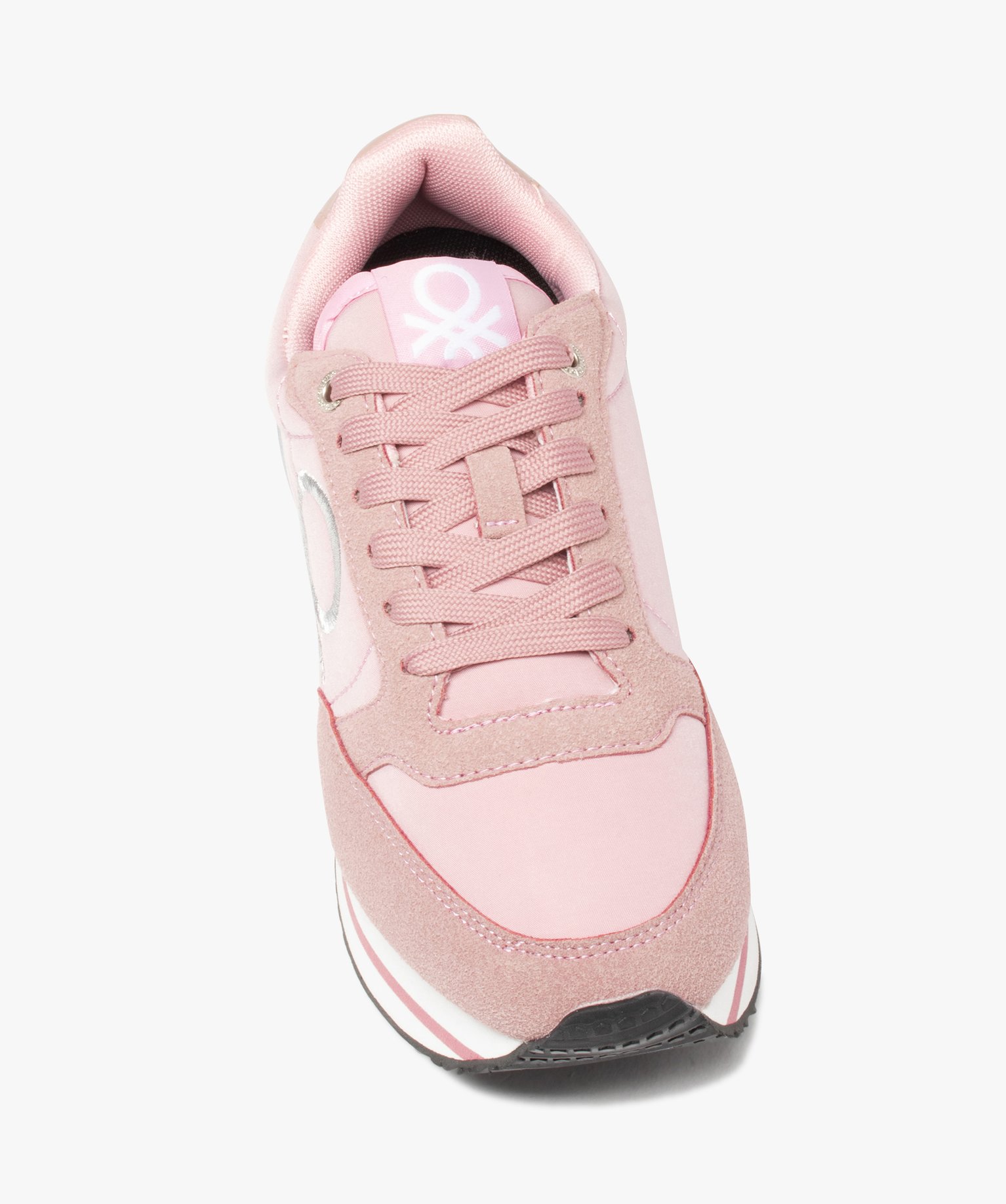 Baskets femme style retro running unies - Benetton rose | GEMO