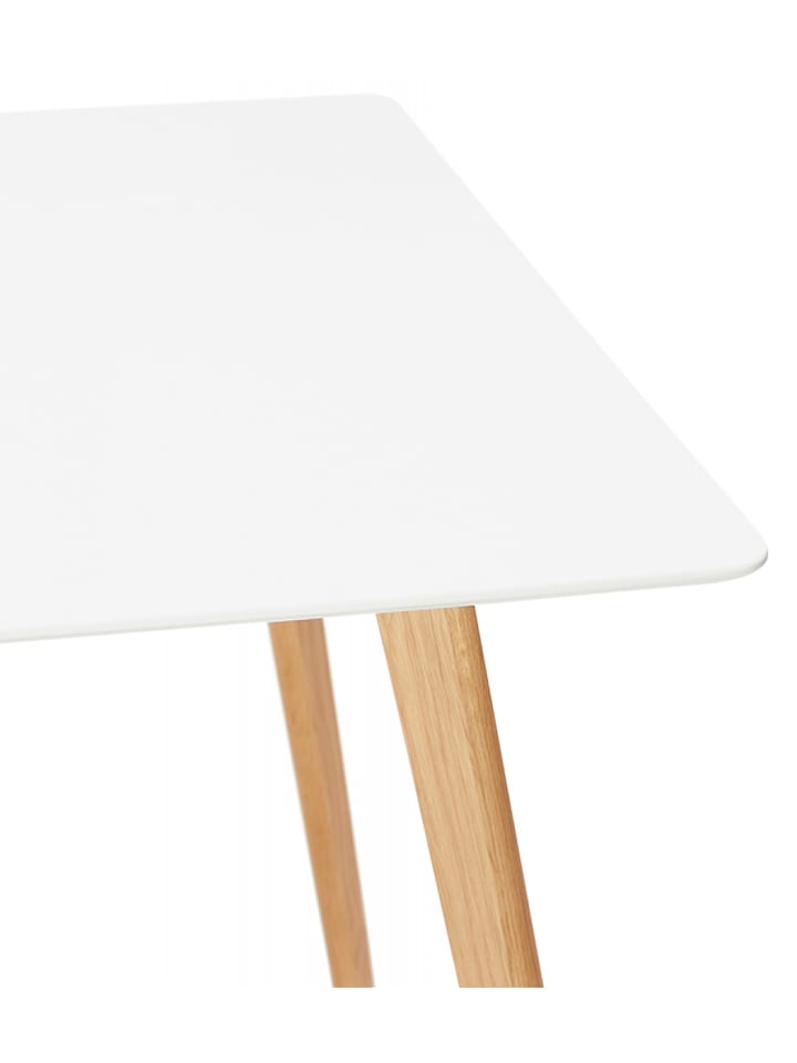 KADIMA DESIGN Esstisch aus MDF und Massiveiche | Rechteckiger Holztisch in Weiß günstig kaufen onesize