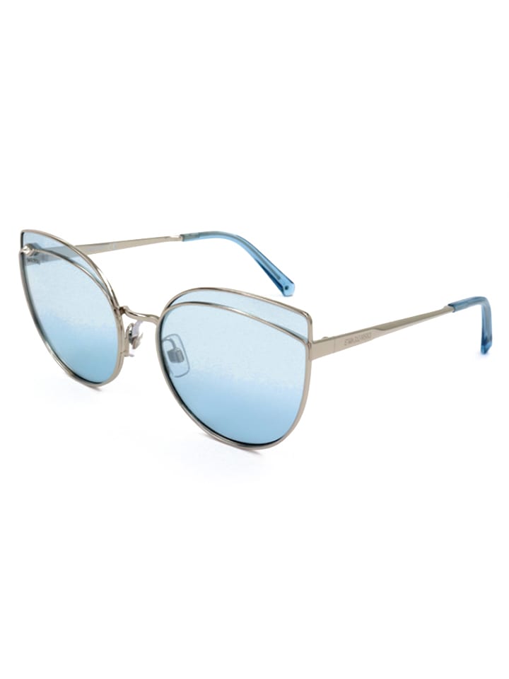 Swarovski Damen-Sonnenbrille in Silber/ Hellblau günstig kaufen 60