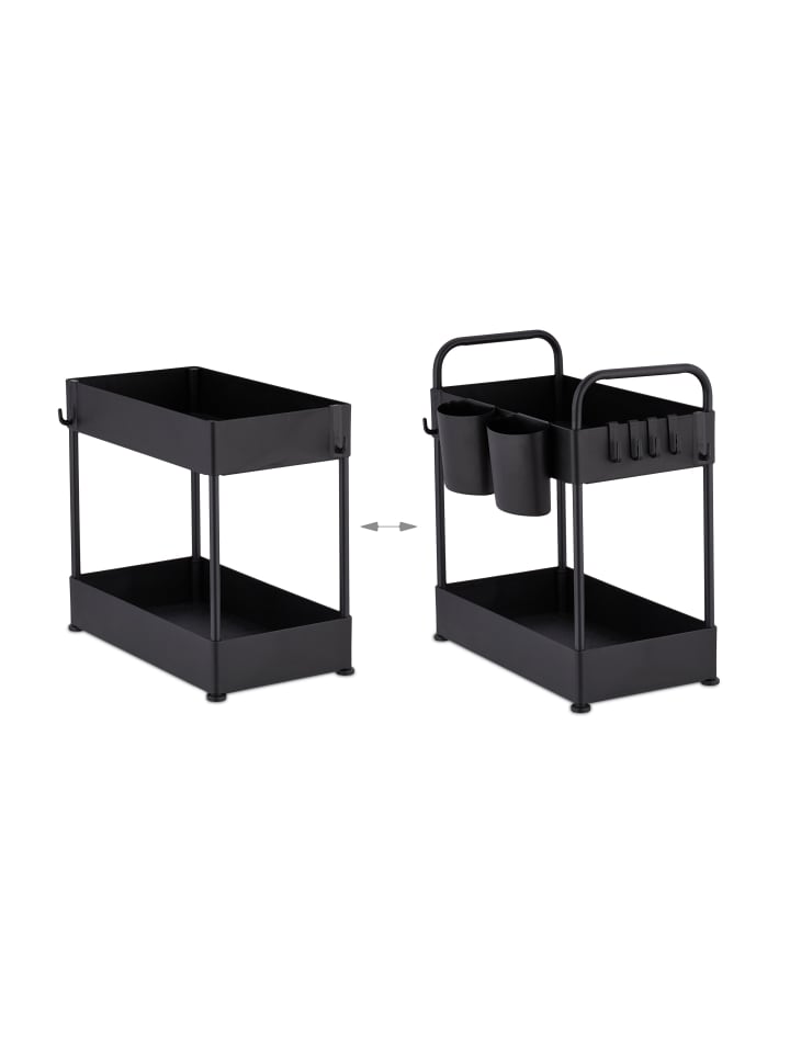 relaxdays Unter Waschbecken Regal in Schwarz - (B)22 x (H)42,5 x (T)40 cm günstig kaufen onesize