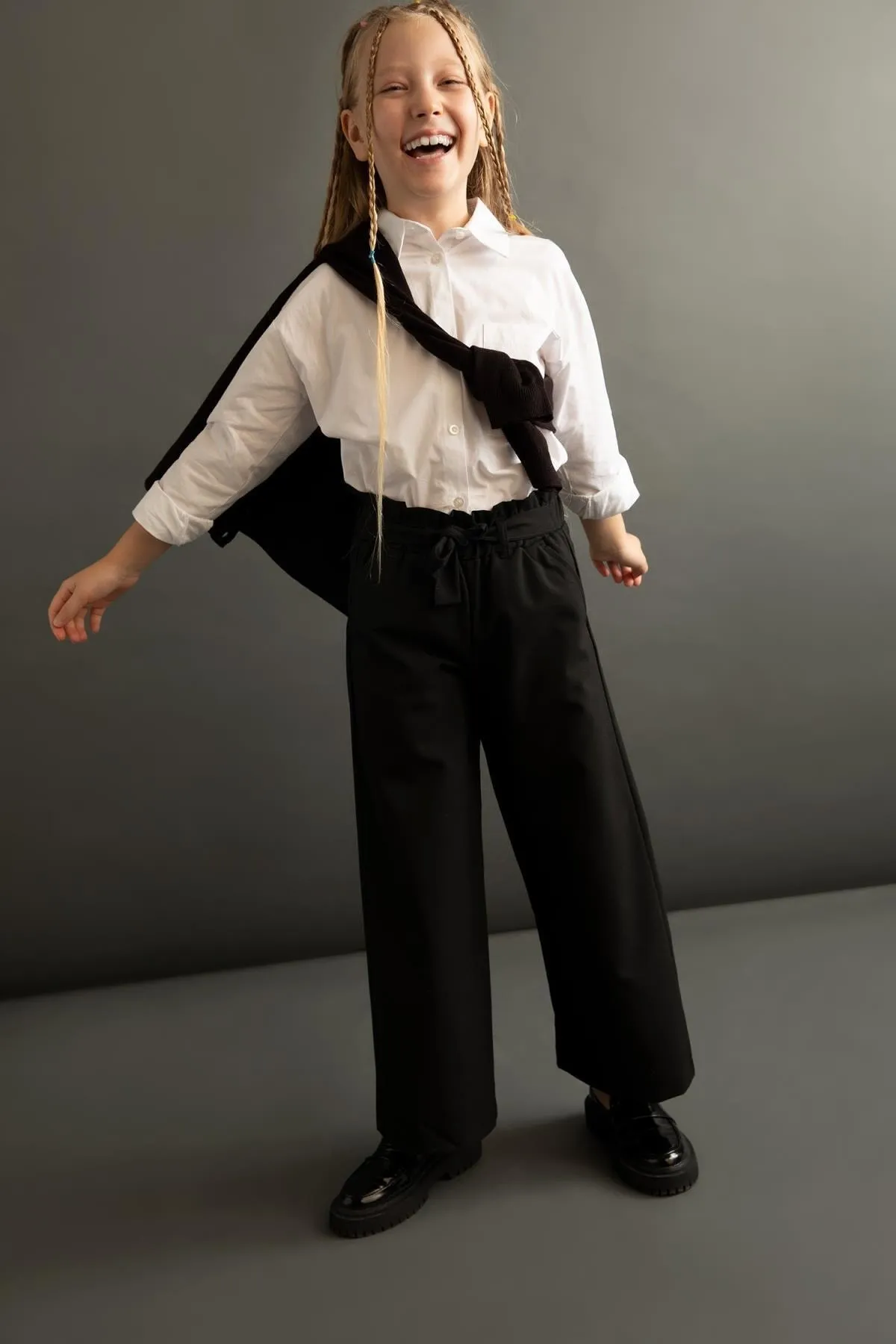 DeFacto  Mädchenhose „Back to School“ mit weitem Bein und Gürtel