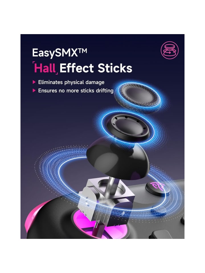 Almina EasySMX X05 Controller PC mit 7 Farbe RGB Licht Hall Triggers Schwarz in Weiß günstig kaufen onesize