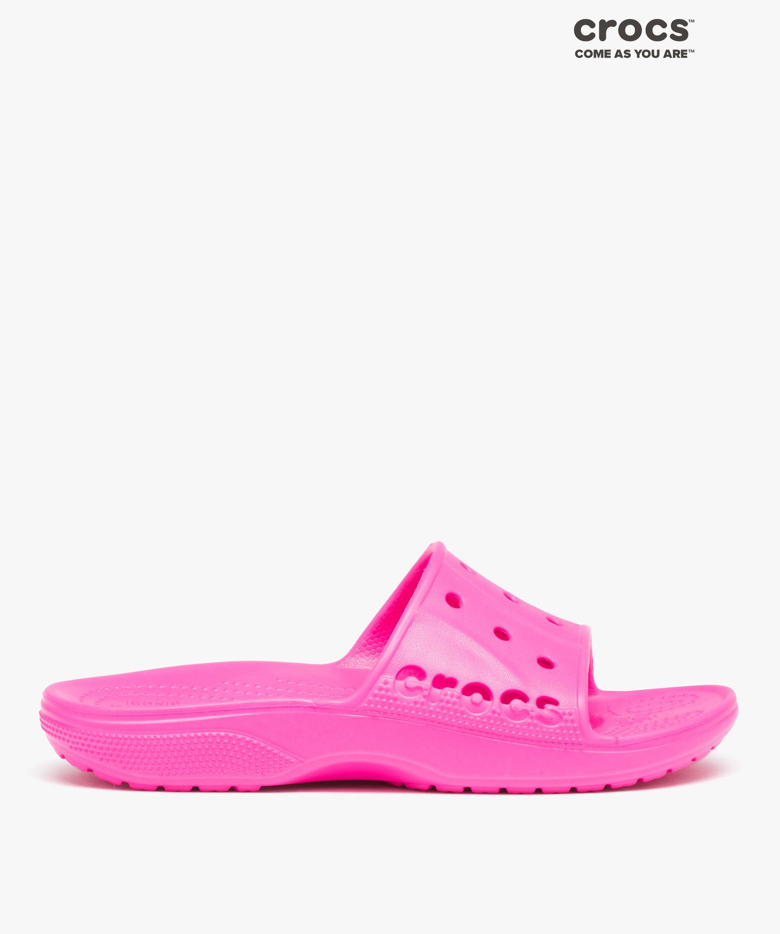 Claquettes femme unies à bride large perforée - Crocs rose | GEMO