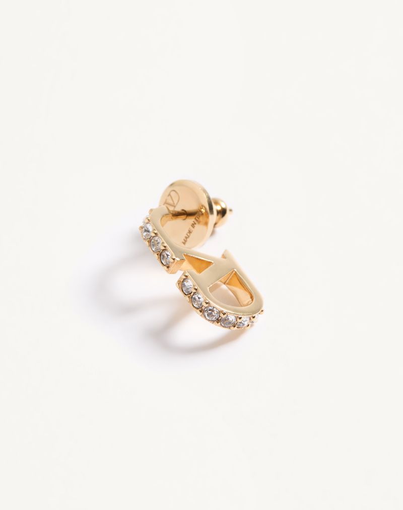 Brincos com a assinatura VLogo em metal e cristais Swarovski®