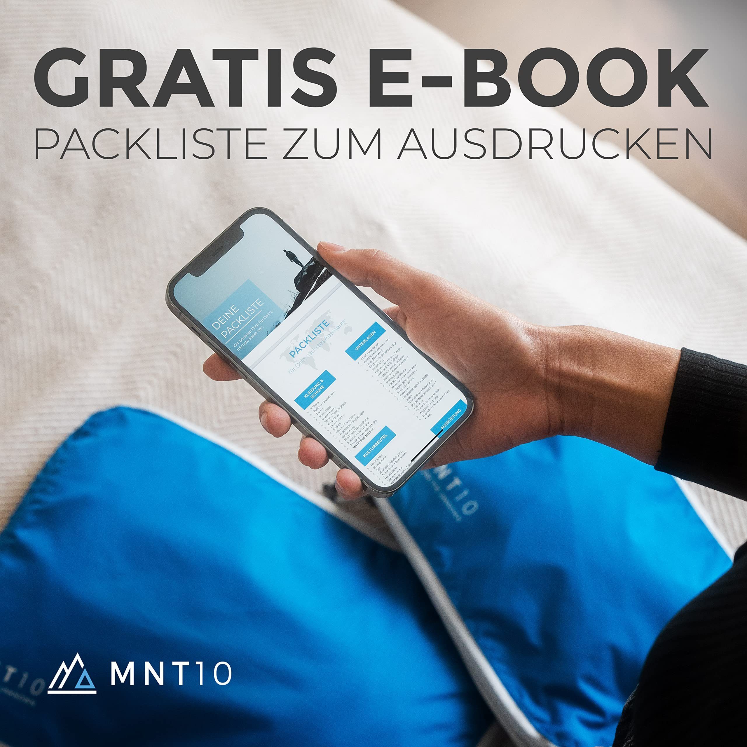 MNT10 Kofferorganizer Packtaschen recycelt mit Kompression S, M, L, XL, Packwürfel mit Schlaufe als Koffer-Organizer