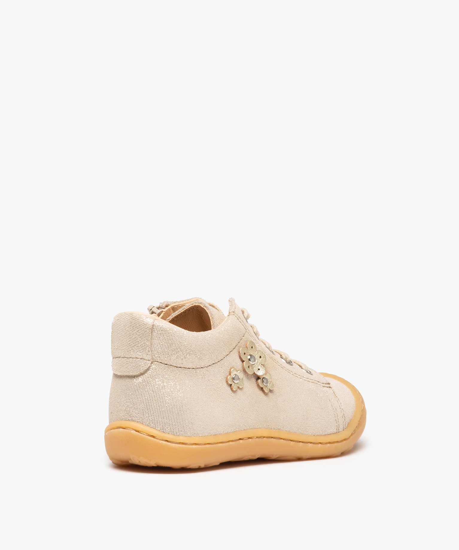 Chaussures premiers pas bébé fille dessus cuir pailleté – NA!