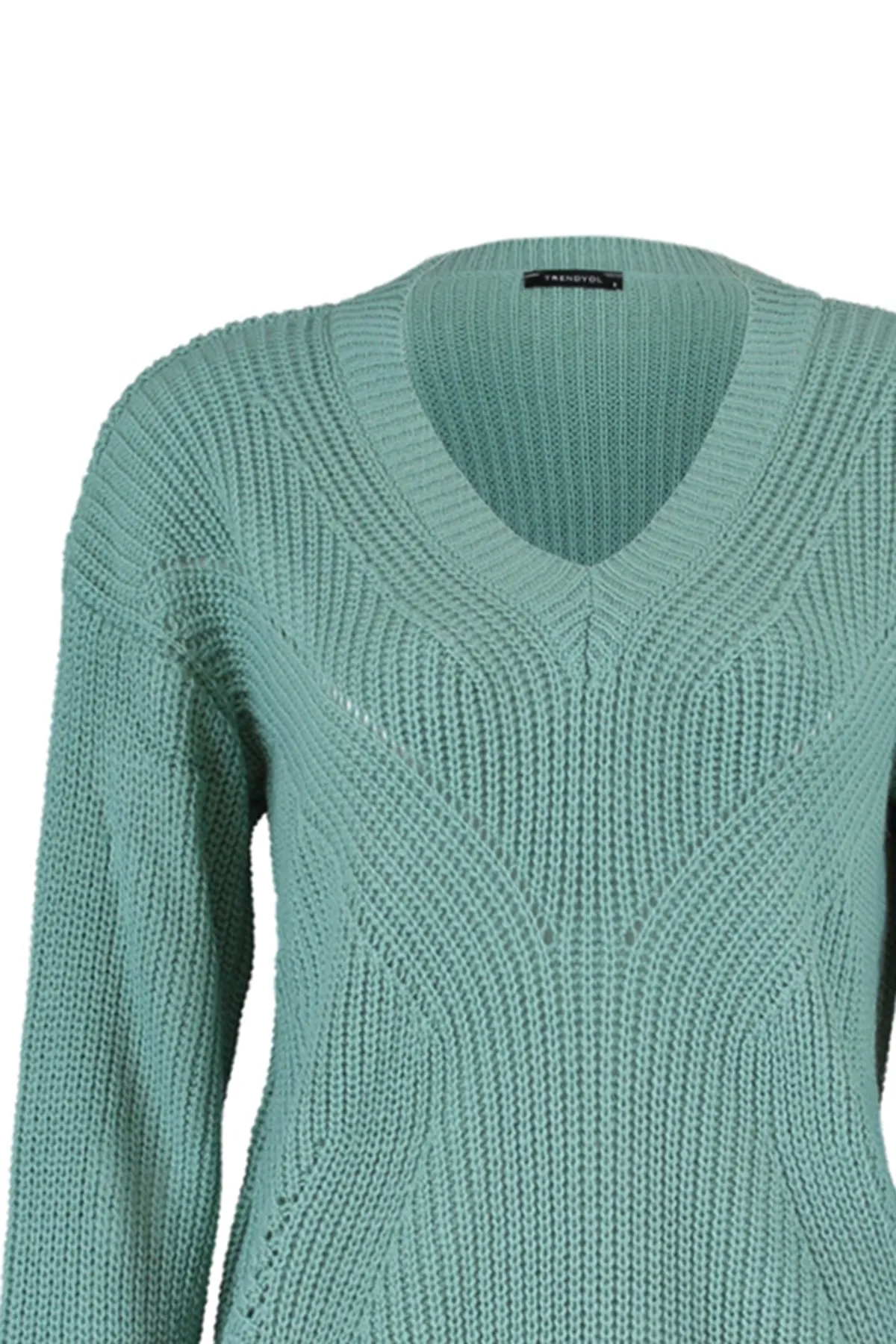 Trendyol Collection  Mintfarbener Strickpullover mit Lochmuster TWOAW21KZ0690