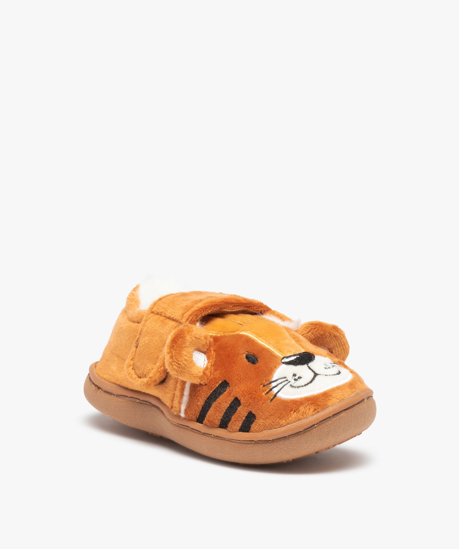 Chaussons Garçon en forme de tigre fermeture scratch orange | GEMO