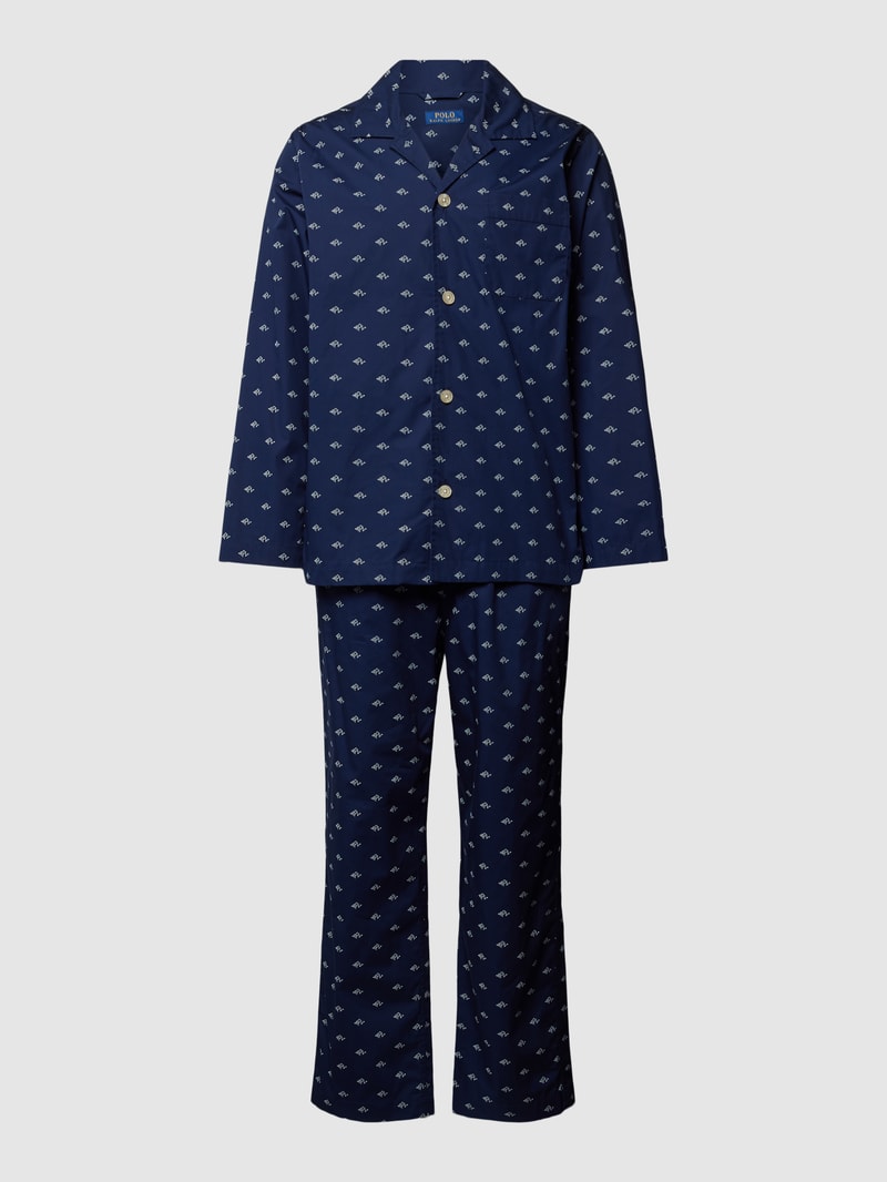 Pyjama mit Tartan-Karo in dunkelblau