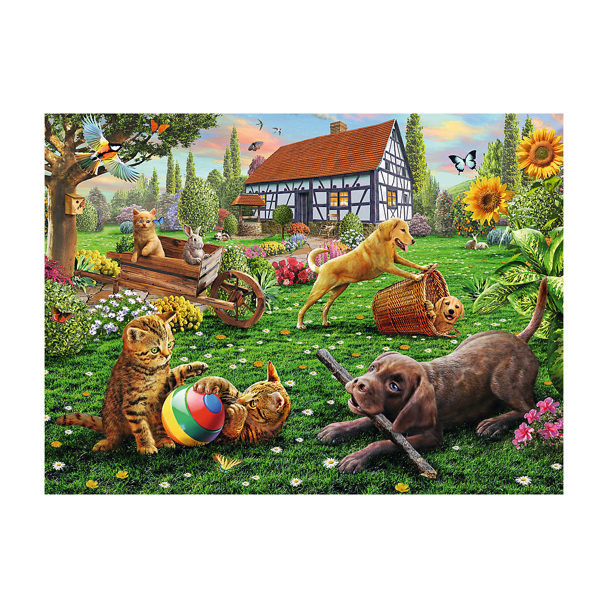Puzzle, 200 Teile XXL, 49x36 cm, Entdecker auf vier Pfoten