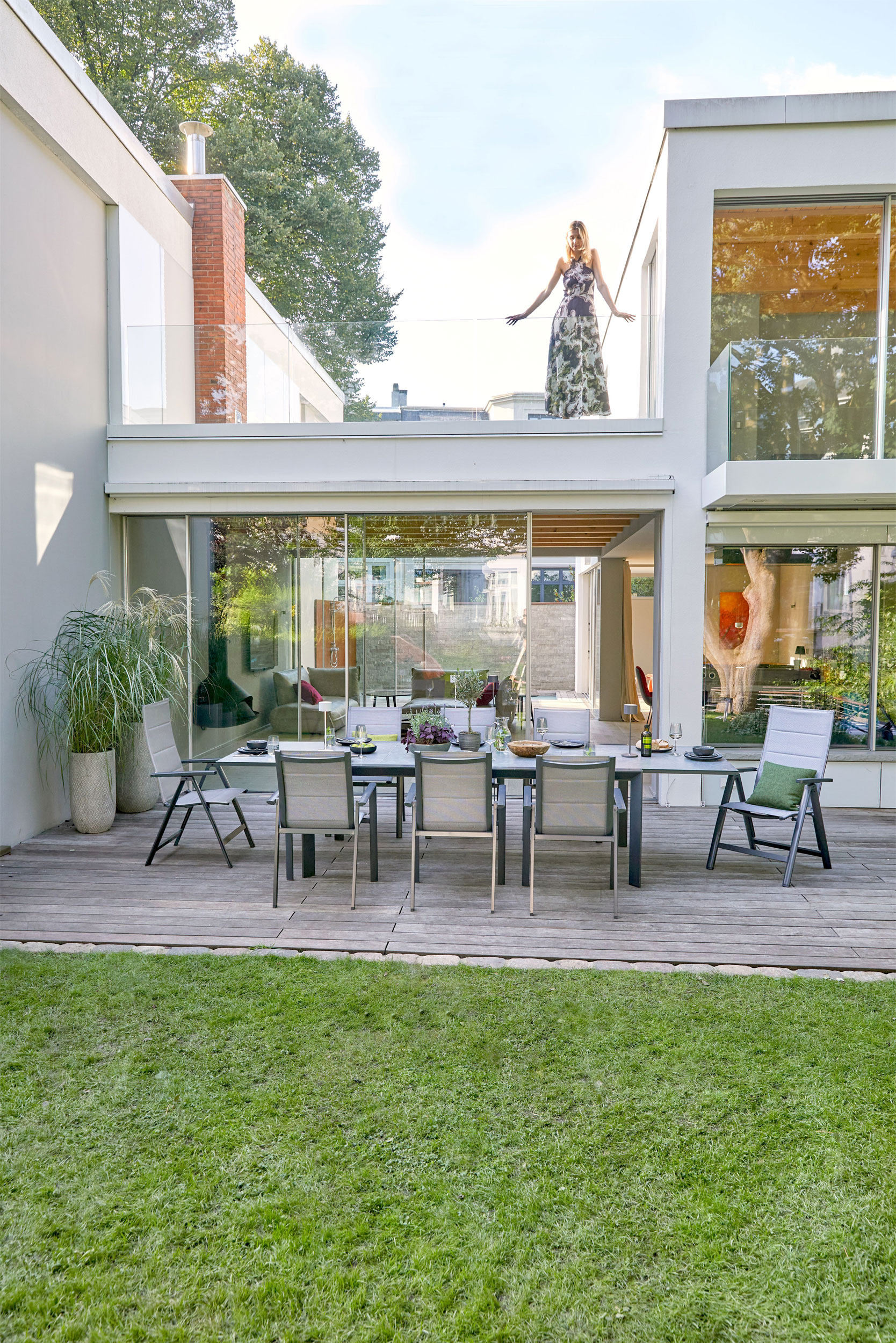 OUTDOORGartentisch ausziehbar 3D Glas