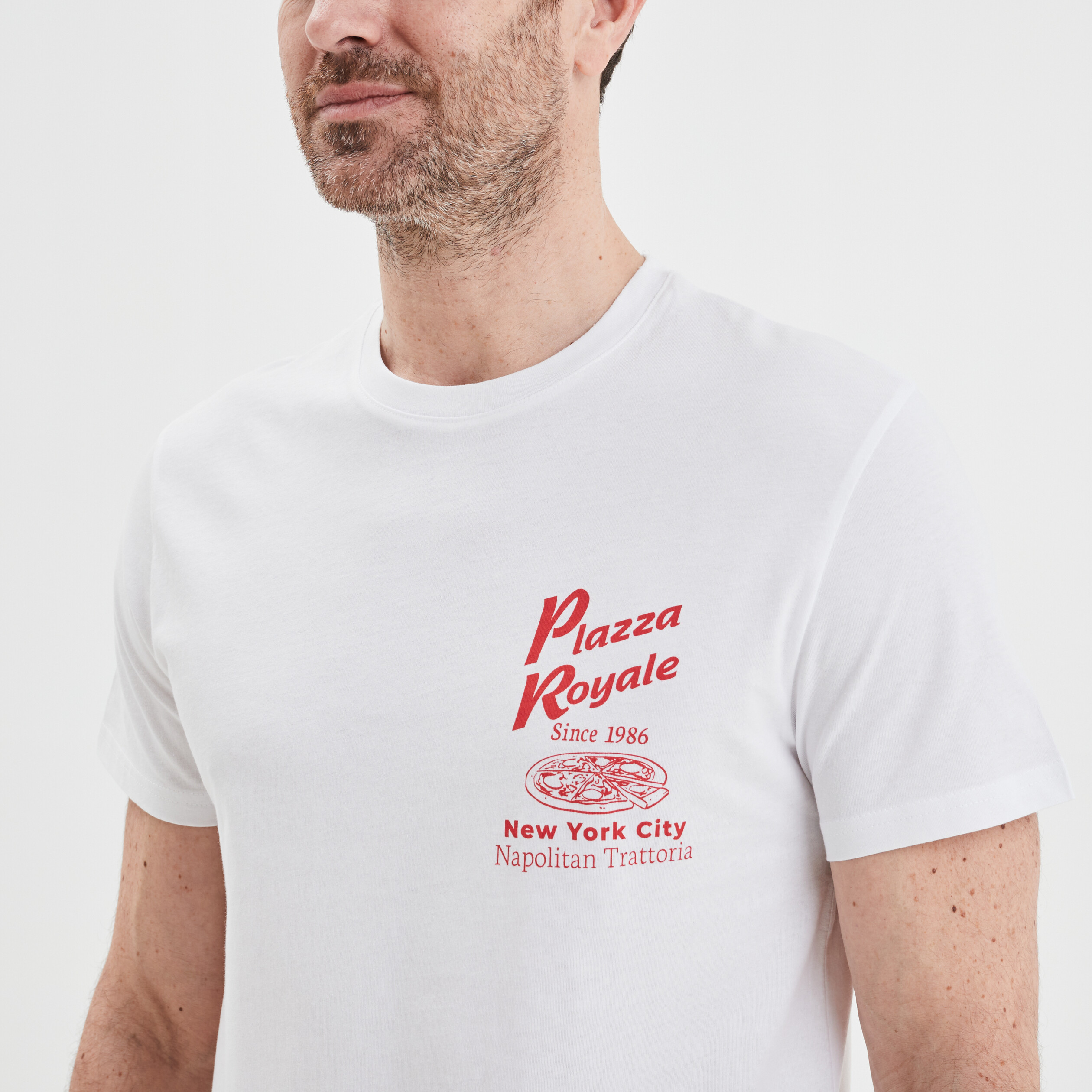 T-shirt droit manches courtes coton blanc homme | La Halle