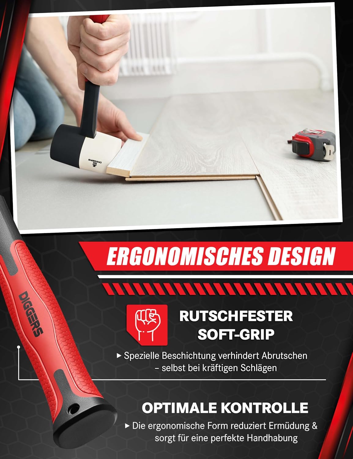 DIGGERS DIG999 Gummihammer schwarz/weiß