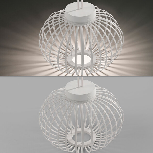 LED-Akku-Tisch- und Bodenleuchte Korga, weiß, ⌀ 36 cm