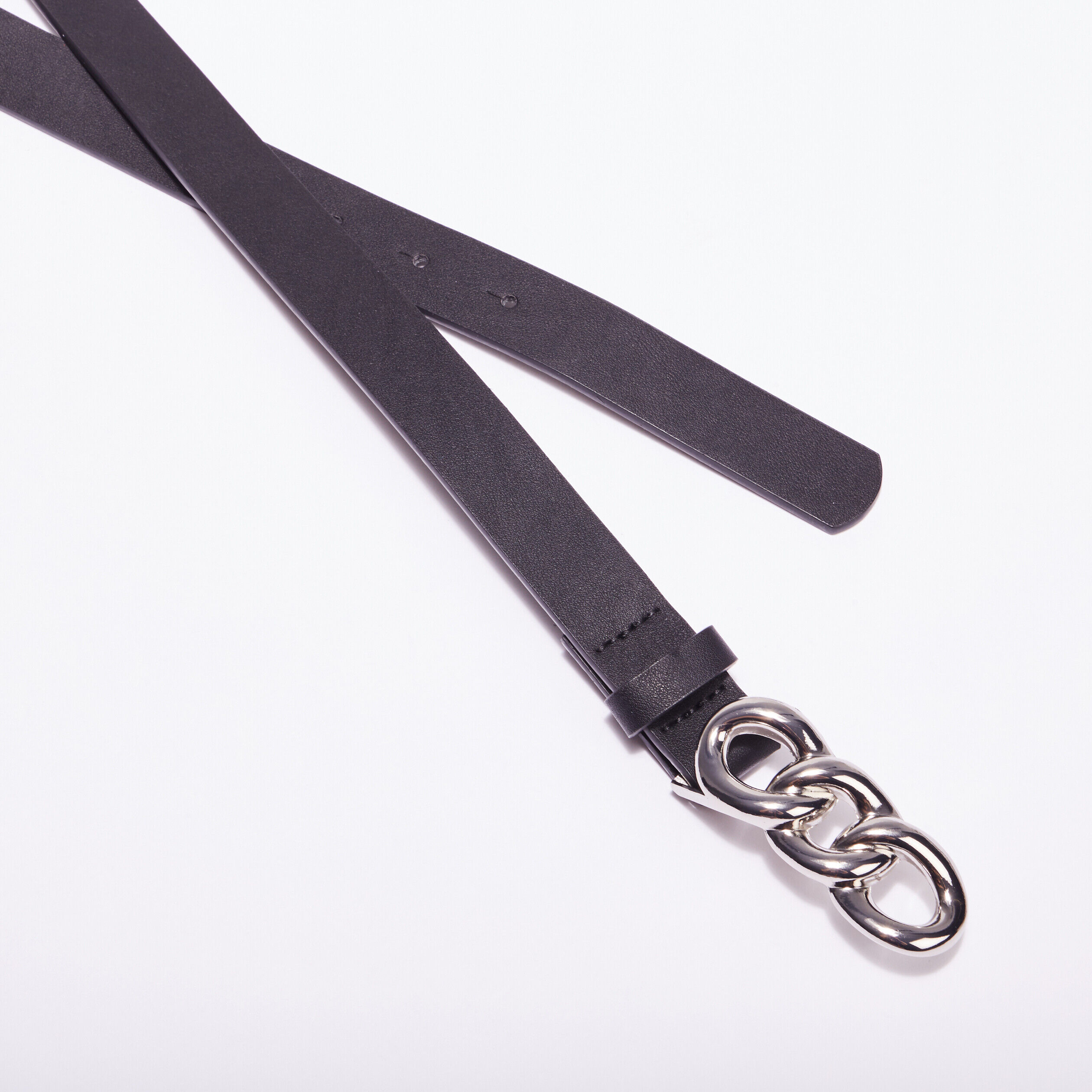 Ceinture fine 3 anneaux noir femme | Cache Cache