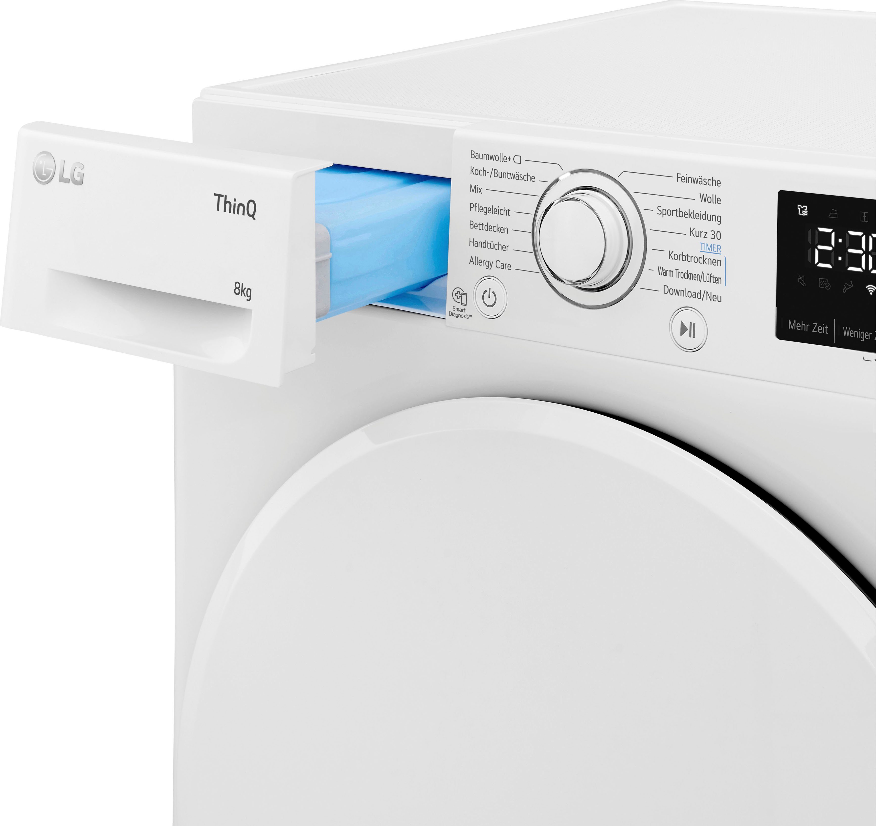 LG Wärmepumpentrockner V3RT8N, 8 kg, Allergy Care: Reduziert Allergene