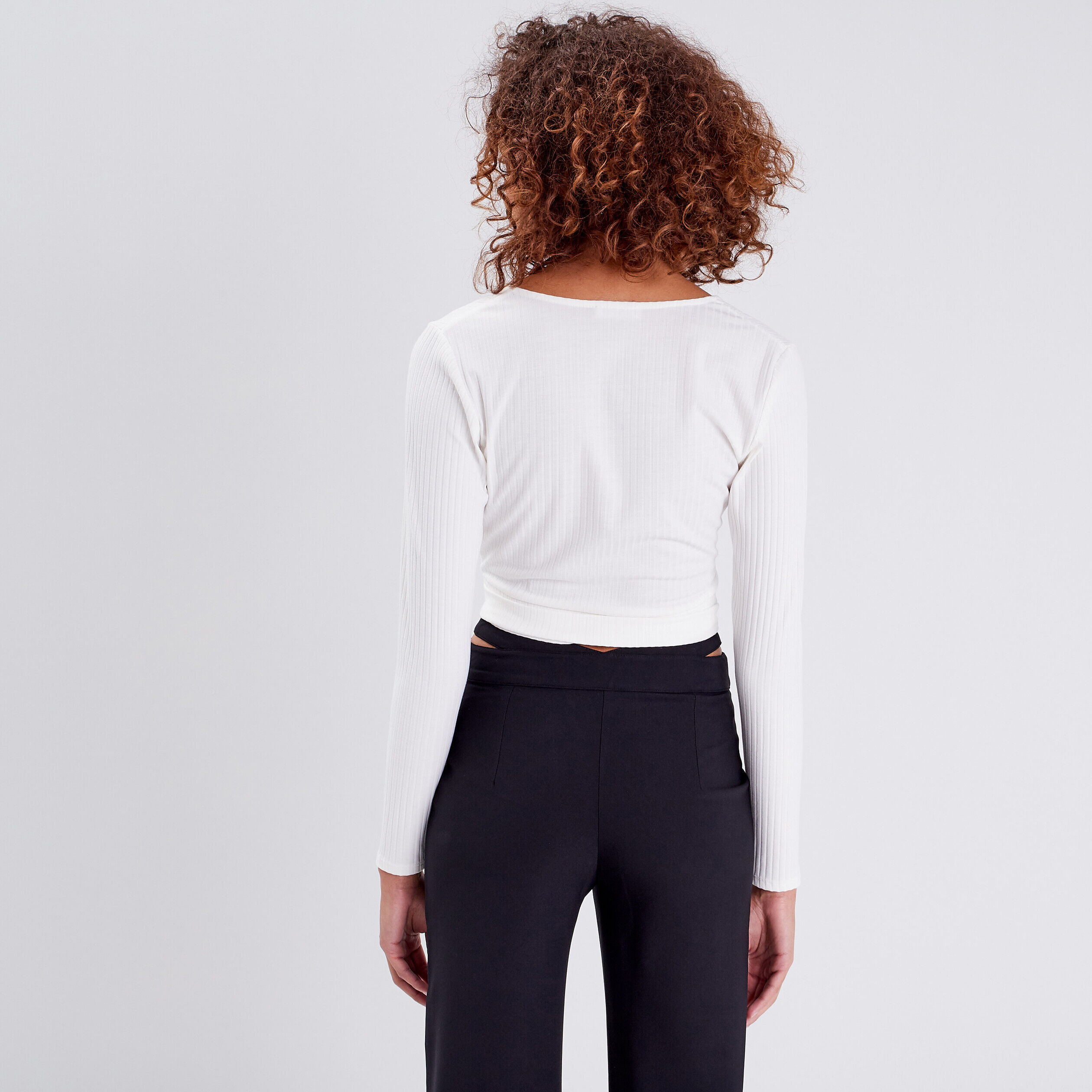 T-shirt manches longues ecru femme | Cache Cache
